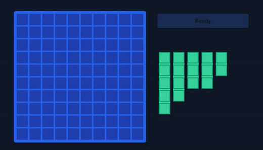 A drag and drop example - placing ships on the game field for the battleship game.